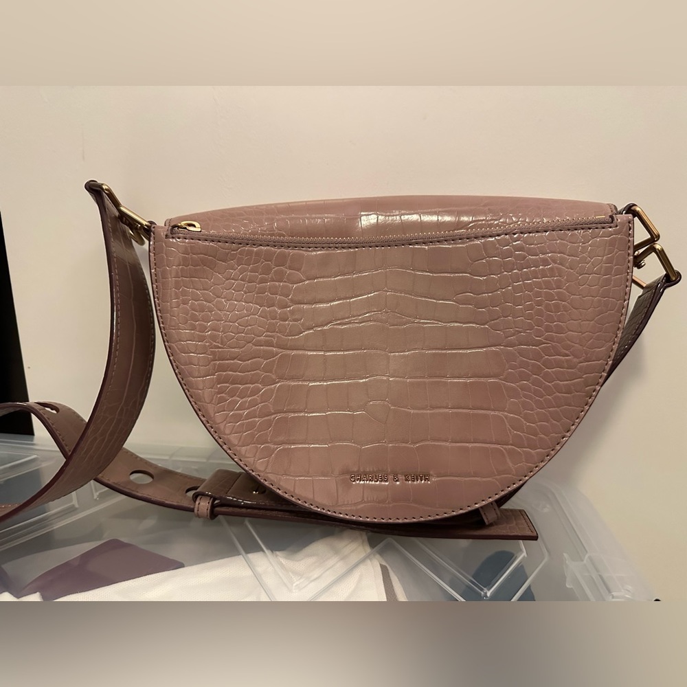 Charles & Keith Smoke Pink Cross Body Bag